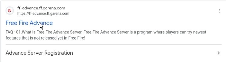 Step 1: Google Search Box में Type करें "Free Fire Advance Server" और सर्च करदें।
