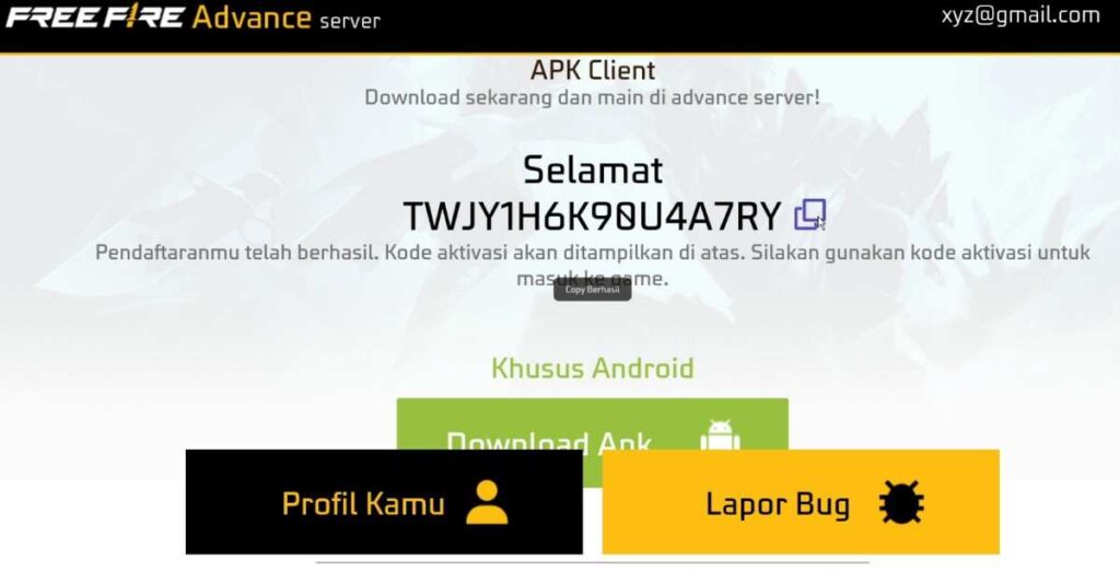 Step 7: आपका रजिस्ट्रेशन हो गया है आपको ऊपर दिया कोड कॉपी करना है और App को निचे Green बटन से डाउनलोड करना है।